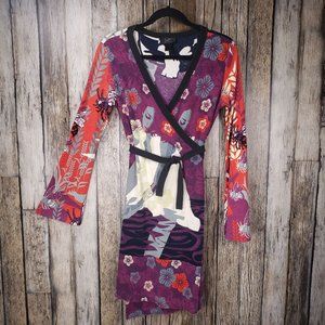 Profile Wearable Art Wrap Dress - M